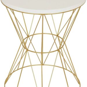 White tabletop with gold metal legs
