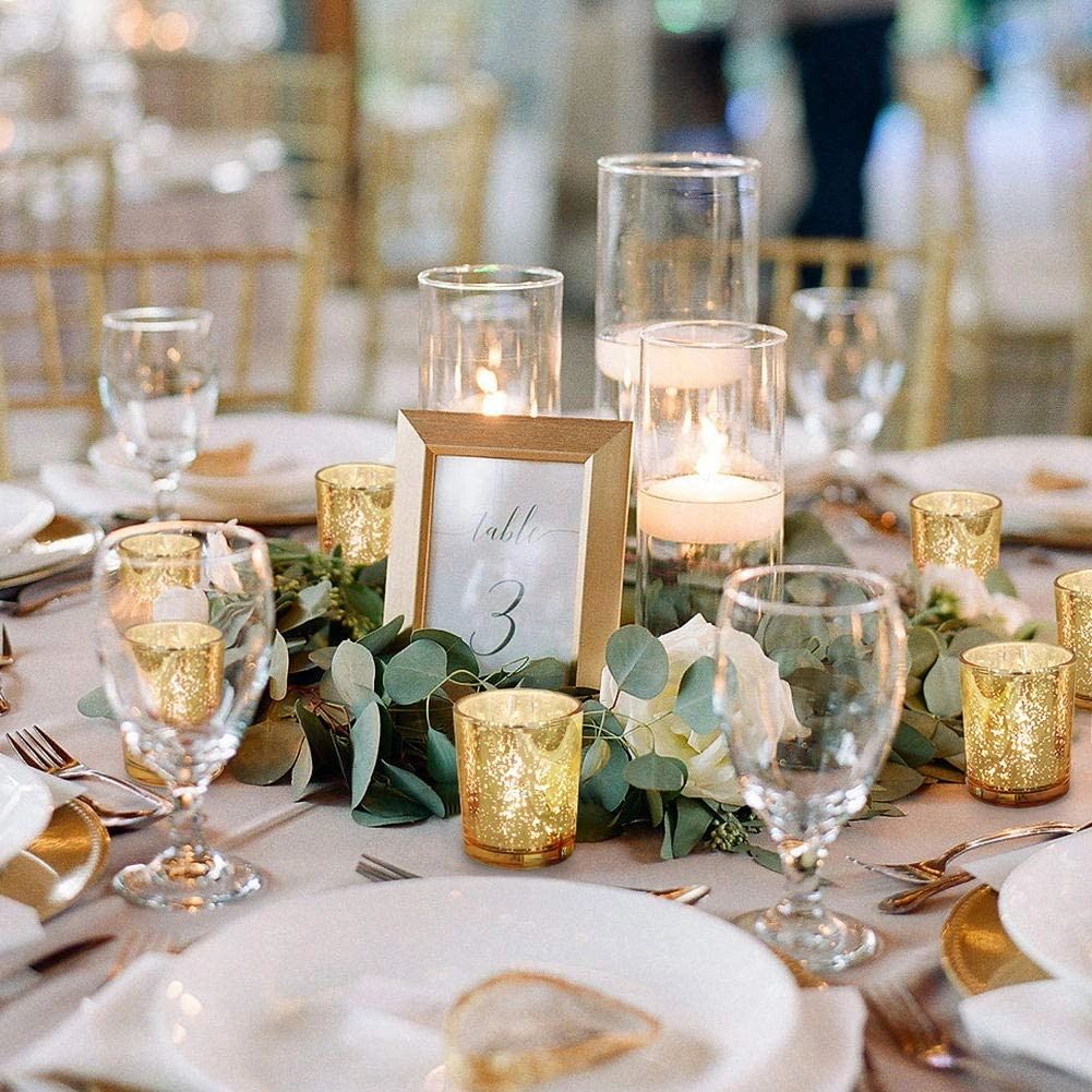 Romantic table decor with greenery