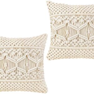 Macrame decorative pillows with intricate patterns