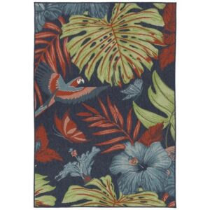 Colorful botanical design with bird