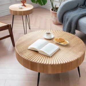 Open book and coffee on textured table