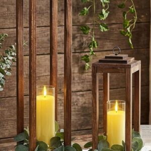 Decorative lanterns with glowing candles