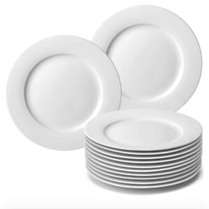 Set of classic white plates
