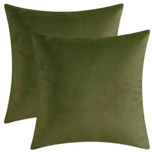 Soft green square pillows