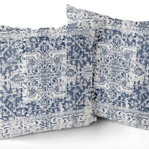 Intricate design pillows with blue accents