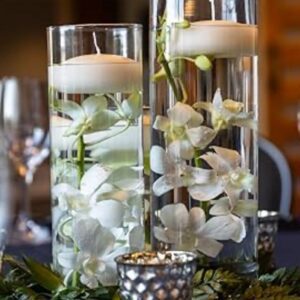 Elegant centerpiece with floating candles