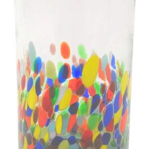 Colorful glass vase with abstract pattern