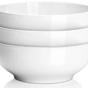 Stacked white ceramic bowls
