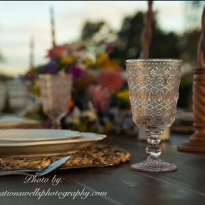 Elegant table setting with glassware