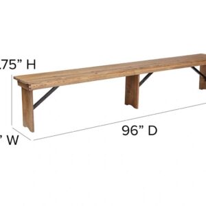 Wooden bench with dimensions
