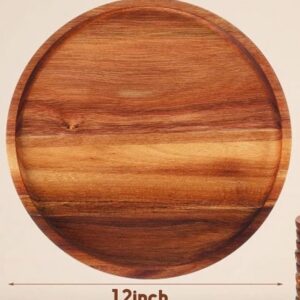 Round wooden serving platter