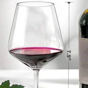 Wine glass with dimensions