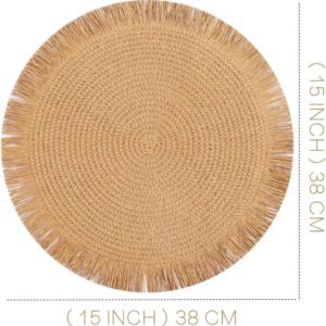 Natural fiber circular placemat, 15-inch diameter
