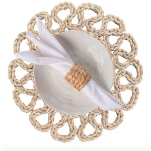 Rustic table decor with white napkin