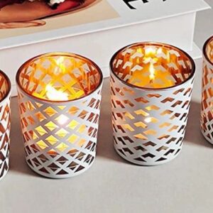 Decorative candle holders with warm glow
