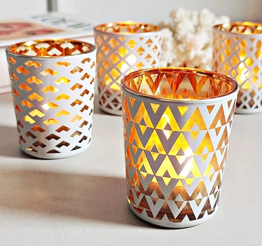 Cozy ambiance with glowing candle holders