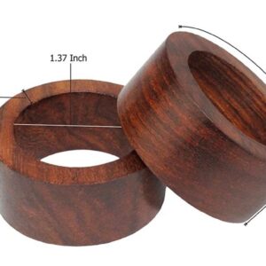 Brown circular wooden napkin rings
