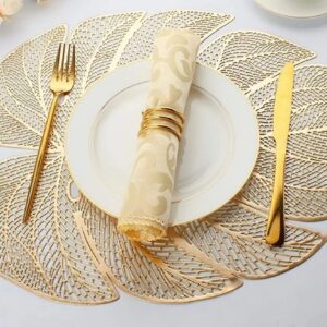Golden placemat with plate and napkin