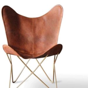 Vintage-style leather accent chair