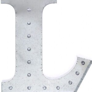 Silver metallic letter L decoration