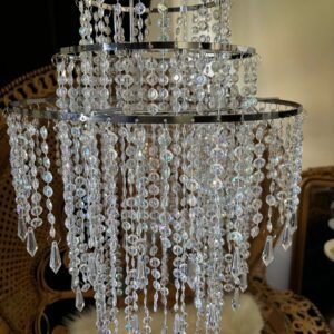 Hanging chandelier with intricate crystal design