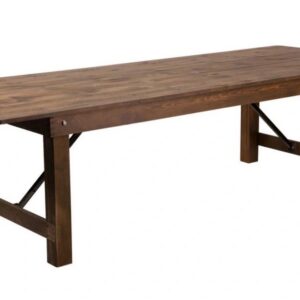 Long brown wooden table