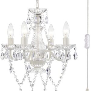 Elegant crystal chandelier with five bulbs