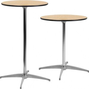 Tall and short round tables