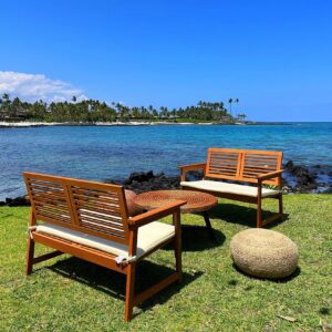 Relaxing coastal view with seating