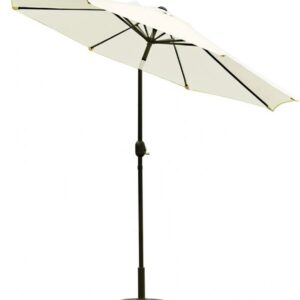White garden umbrella on stand