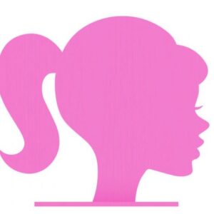 Pink silhouette of a woman's profile