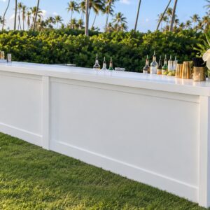 8' White Flat Bar Front