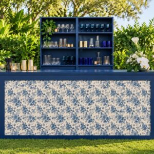 8' Blue Vintage Bar with blue pedestals
