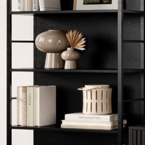 4 shelf black book case