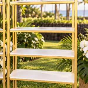 Gold and White Shelves