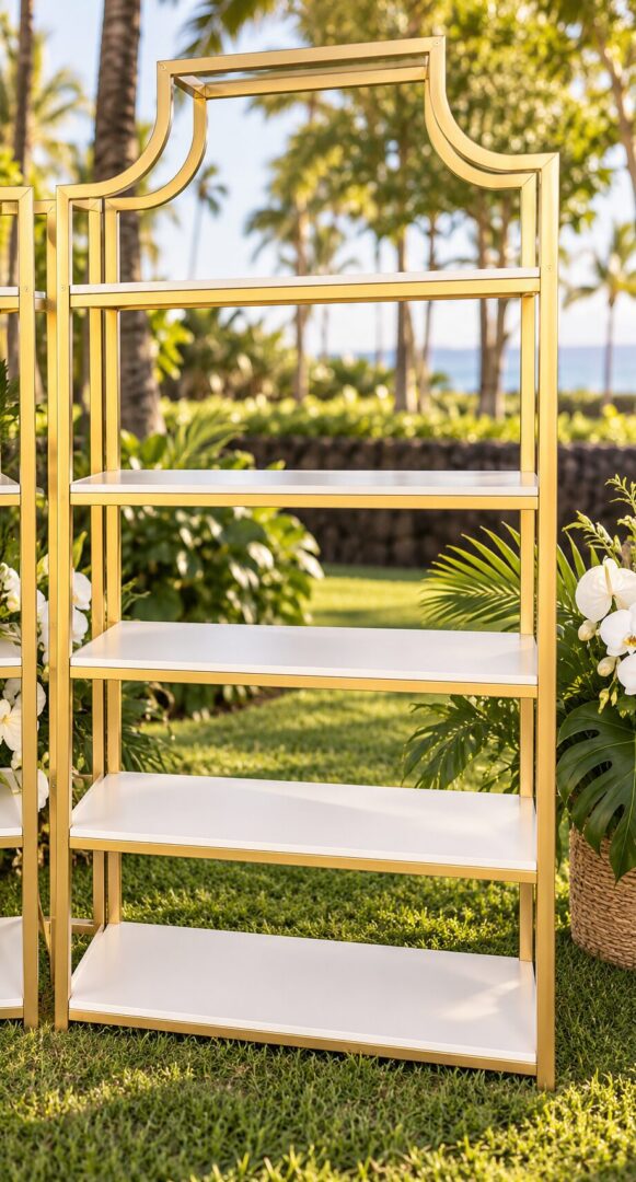 Gold and White Shelves